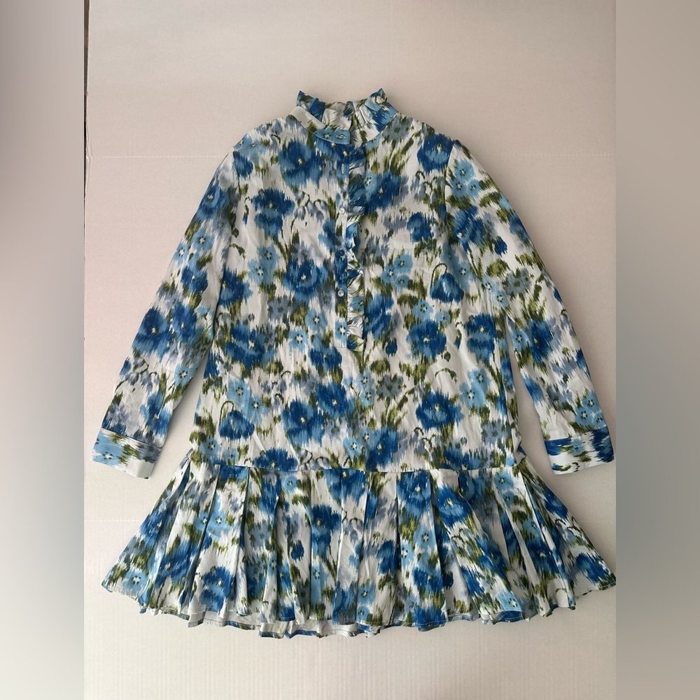 Tuckernuck Blue and Green Patterned Floral Dress